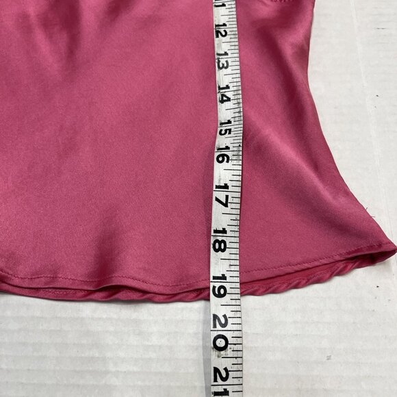Vintage Y2K Wet Seal Tank Top Womens XS Pink Silk Babydoll Cropped Double Strap - Picture 5 of 9